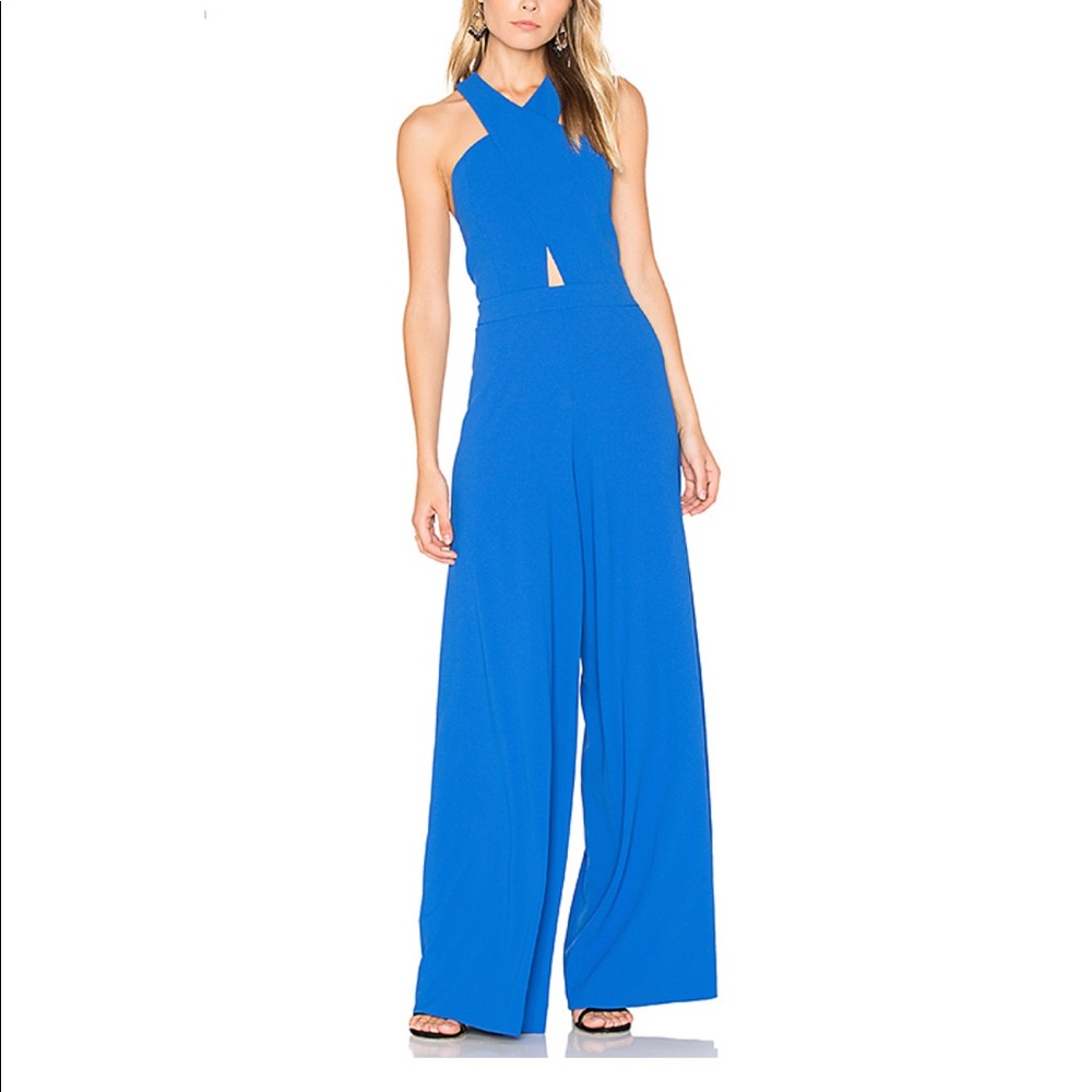 Alice + Olivia Blue Trinity Jumpsuit SZ 6